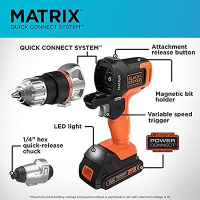 BLACK+DECKER 20V MAX* Matrix Cordless Drill Combo Kit, 2-Tool