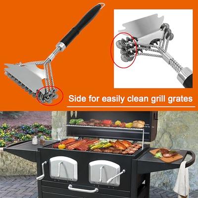 Grill Brush Bristle Free - Safe BBQ Griddle Brush with Scraper