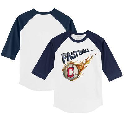 Women's Tiny Turnip Navy Cleveland Guardians Baseball Flag T-Shirt