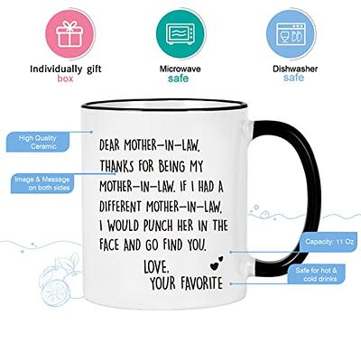 YHRJWN Christmas Mothers Day Gifts from Daughter in Law, Dear Mother in Law  Coffee Mug, Mother