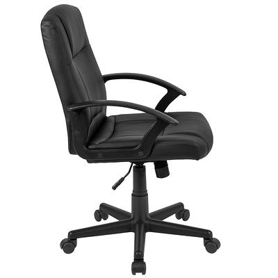 Flash Furniture Fundamentals Mid-Back Gray Mesh Swivel Task Office Chair with Pivot Back and Arms