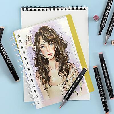 Shuttle Art 36 Colors Skin Tone&Hair Art Markers, Dual Tip Alcohol Based Marker Pen Set Contains 1 Blender 1 Carrying Case 1 Marker Pad Perfect for