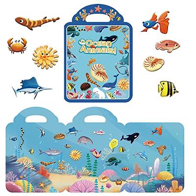 3D Ocean Animals Puffy Sticker Play Set Kids, Window Gel Clings