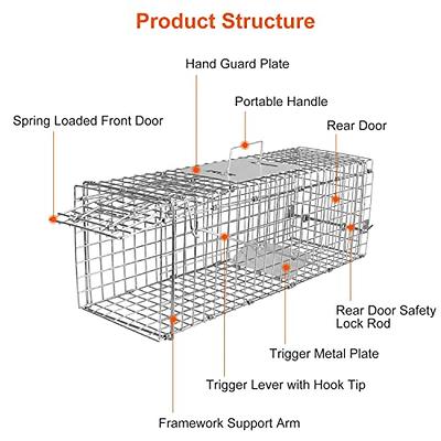 Moclever Humane Rat Trap Cage Dual Door Live Rat Traps Humane Live Rodent  Dense Mesh Trap Cage Zinc Electroplating Mice Mouse Control Bait Catch with