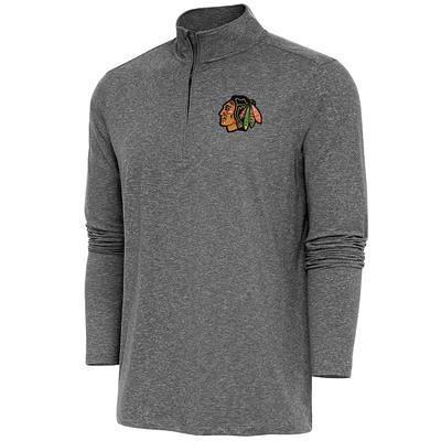 Men's Antigua White/Gray Detroit Lions Bender Quarter-Zip Pullover Top