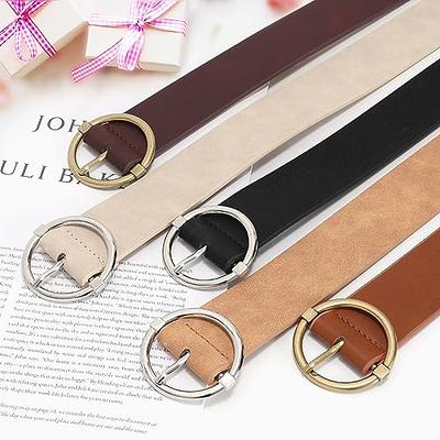 XZQTIVE 2 Pack Women Plus Size Leather Belts Fashion Cowhide Black Waist  Belt wi