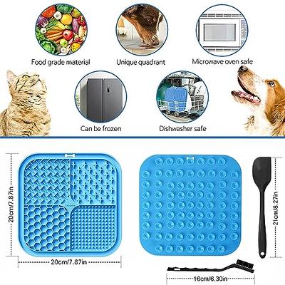 Feeding Mat for Dogs & Cats 2 Pack, Slow Feeder & Non-Slip Design, Pet  Calming Dog Treat Mat Anxiety Relief Dog Cat Training, Perfect for Yogurt,  Peanut Butter Blue&Purple