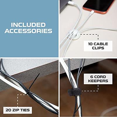Cable Management Box 2 Pack - Cord Organizer for Wires, Power
