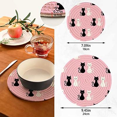 R HORSE 6Pcs Pot Holder with Pocket for Kitchen Black Grey Red Pocket Pot  Holder Cotton Heat Resistant Potholder Coffee Coaster Kitchen Hot Pad Oven