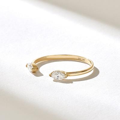 Diamond Open Marquise Stacking Ring