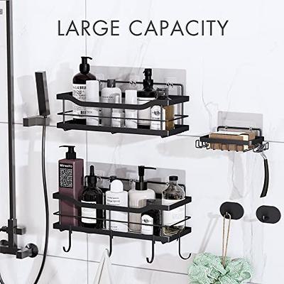 Luxear 4 Packs Shower Caddy Suction Cup Set - Shower Shelf+Soap  Dish+Suction Hooks - NO-Drilling Removable Powerful Waterproof DIY Shower  Organizer