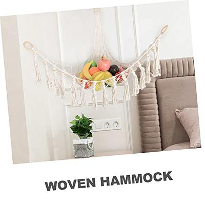 Macrame Fruit Hammock Under Cabinet - Hanging Basket for Kitchen