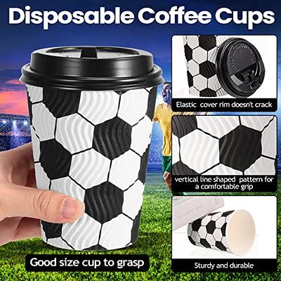 Lamosi 16 oz Coffee Cups with Lids,Sleeves -100 Pack Disposable