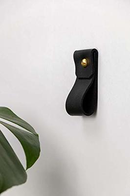 KEYAIIRA - Small Leather Wall Hook, wall hanging strap towel hook