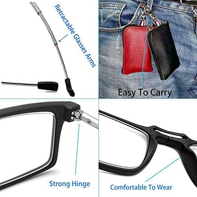  GOOSEN 3-Pack Reading Glasses Men Women, Pocket Wallet