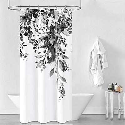 Bttn Stall Fabric Shower Curtain 36x72 Inch Eucalyptus Waterproof Cloth Set With 6 Plastic Hooks Watercolor Botanical Fl Leaves Camper Curtains For Bathroom Black Yahoo Ping