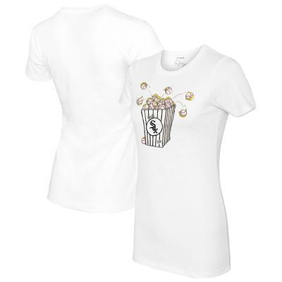 Women'sHouston Astros Tiny Turnip White/Black Sugar Skull 3/4-Sleeve Raglan  T-Shirt