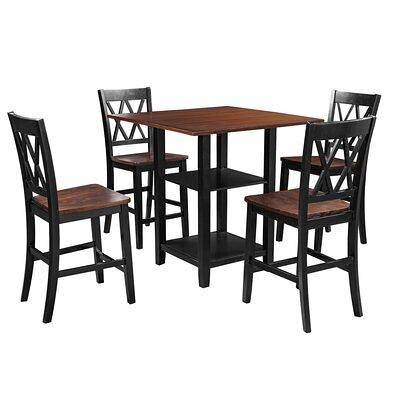 17 Stories Carlyle 4 Piece Counter Height Dining Set Wood Metal In Brown Black Size Small Seats Up To 4 Wayfair Yahoo Shopping