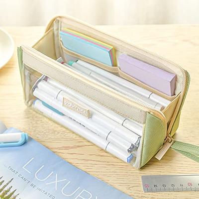 Aesthetic Cute Pencil Case, Clear Large Pencil Pouch Kawaii School Supplies