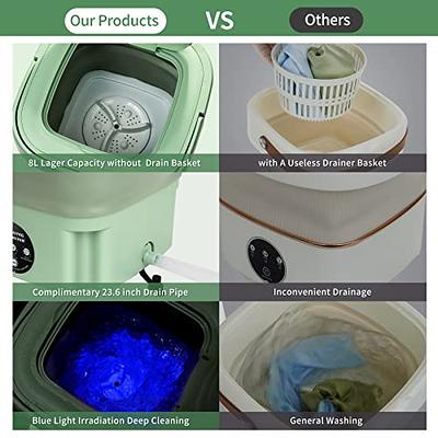 Portable Laundry Machine 8L Small Bucket Washer for Apartment Laundry  Travel