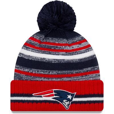 Men's Denver Broncos New Era Navy 2023 Sideline Cuffed Knit Hat With Pom