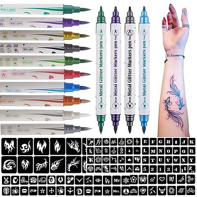 10 Colors Temporary Tattoo Markers For Drawing Safe Non-toxic Body Paint  Marker Washable Tattoo Pen Art Supplies