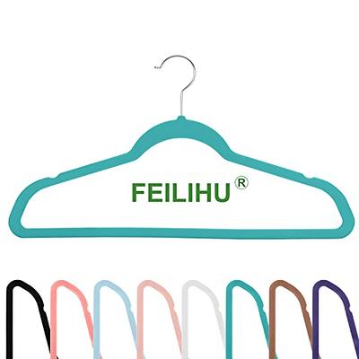 Flysums Velvet Hangers 50 Pack, Heavy Duty Gray Hangers for Coats