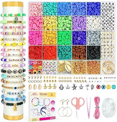 ARTDOT 5342 PCS Clay Beads Bracelet Making Kit 24 Colors Flat Heishi Beads  for Jewelry Making