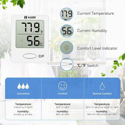 Habor Digital Hygrometer Indoor Thermometer, Humidity Gauge