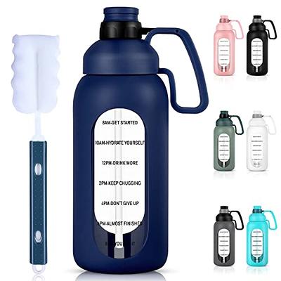 MUKOKO Half Gallon/64 oz Glass Water Bottles with Straw and  Lid,Motivational Water Jug with Time Marker Reminder and Silicone  Sleeve,100% Leakproof BPA Free Fitness Sports Large Bottle-Purple - Yahoo  Shopping