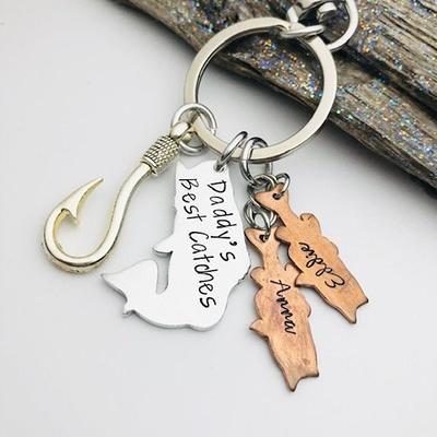 Daddy Keychain, Dad Christmas Gift, Daddy's Best Catches, Fishing Custom  Name, Papa Fish Birthday Gift For Dad, For Men - Yahoo Shopping