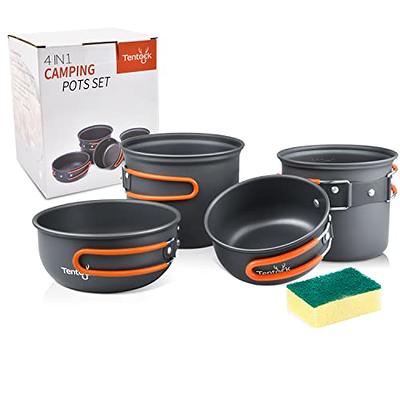 Lightweight & Portable Camping Cookware Set - Non-stick Pots