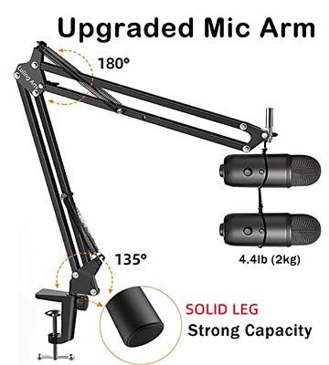 Blue Yeti Mic Boom Arm with Foam Windscreen Suspension Boom Scissor Arm  Stand with Pop Filter Cover for Blue Yeti Pro Microphone by 