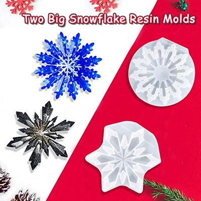 SAVITA 5pcs Snowflake Silicone Molds Epoxy Resin Casting Mold for DIY Craft Necklace Earrings Pendants Wedding Christmas Decoration