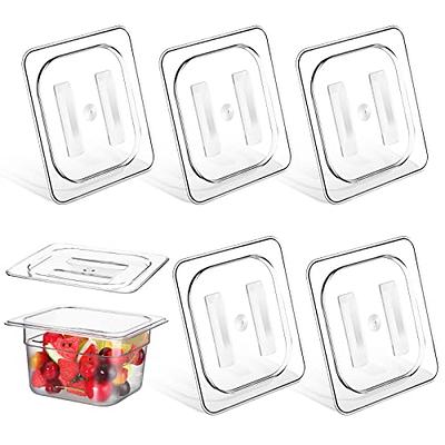 6 Pcs Polycarbonate Food Pan Lids With Handle, 1/6 Size Clear Hotel Pan Lid  Plastic Hotel Pan Cover For Restaurant Food Container And Storage, 6.9 X 6