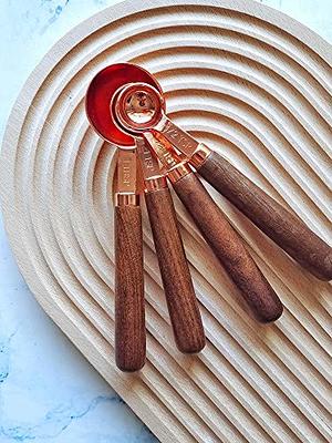 Copper and White Magnetic Measuring Spoons Set