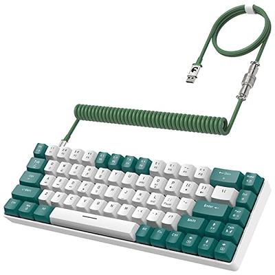 DIY 65% Hot Swappable Mechanical Keyboard Transparent With Custom Coiled C  Cable