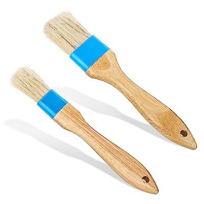 2Pcs Kitchen Oil Brushes Basting Brush Wood Handle BBQ Grill