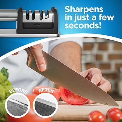 PriorityChef Premium Knife Sharpener Tool, Professional Knife Sharpening  Rods, Handheld Kitchen Knife Sharpener Kit, Scissor Sharpener - Yahoo  Shopping