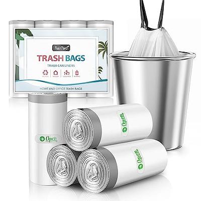 80 Counts Clear Small Drawstring Trash Bags, 4 Gallon Kitchen Garbage Bags  Wastebasket Bin Liners for Bathroom Bedroom Office Trash Can 