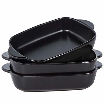 matte black white ceramic bakeware set