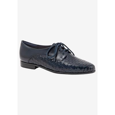 Wide Width Women's Lizzie Oxford by Trotters in Navy (Size 12 W ...