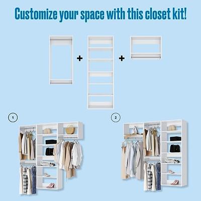 Closet Shelves Tower - Modular Closet System With Drawers (4) - Corner  Closet System - Closet Organizers And Storage Shelves (White, 25.5 inches  Wide)