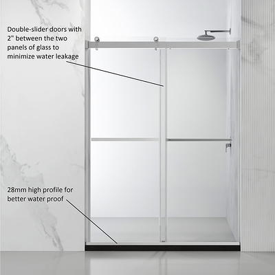 Villena 68 W x 78 H Single Sliding Frameless Glass Shower