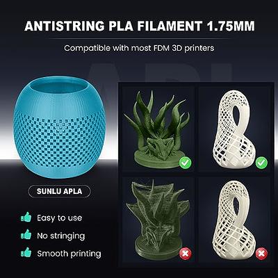 SUNLU AntiString PLA Filament 1.75mm APLA 3D Printer Filament 1.75mm, 1kg  Spool (2.2lbs), Dimensional Accuracy +/- 0.02mm, Neatly Wound 3D Printing  Filament Fit Most FDM 3D Printers, 1000g Light Blue - Yahoo Shopping