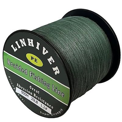 LinHiver Braided Fishing Line, Strong Power, Great Abrasion Resistance,  Thin Diameter, No Stretch, Low Memory and High Sensitivity(547Yds, 20LB,  Dark Green) - Yahoo Shopping