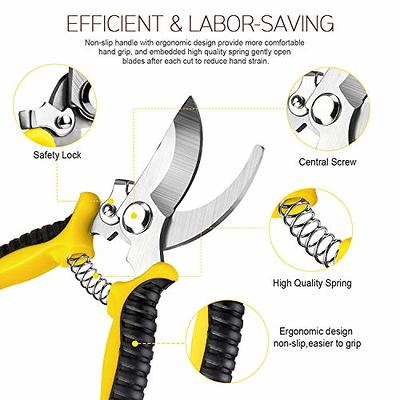 Nevlers 8 Anvil Pruning Shears for Gardening Heavy Duty | Stainless Steel  Garden Clippers Handheld w/ 8mm Cutting Cap | Hand Pruner Shears w/Rubber