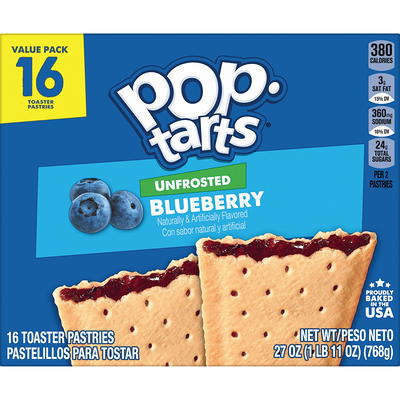 Pop-Tarts Unfrosted Blueberry Instant Breakfast Toaster Pastries