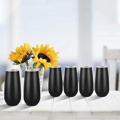 6 Pack Stemless Double Insulated Champagne Flute Tumbler with Lid, 6 Oz  Unbreakable Reusable Cocktail Cups Champagne Toasting Glasses, Birthday  Christmas Gifts for Friends, Wine Glass Tumbler, Black - Yahoo Shopping