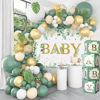 Baby Shower Decorations for Boy, Birthday Boy, 2 in 1 Set, Balloon Garland  Arch, Balloons Boxes, Elephant Baby Shower and Birthday Decorations